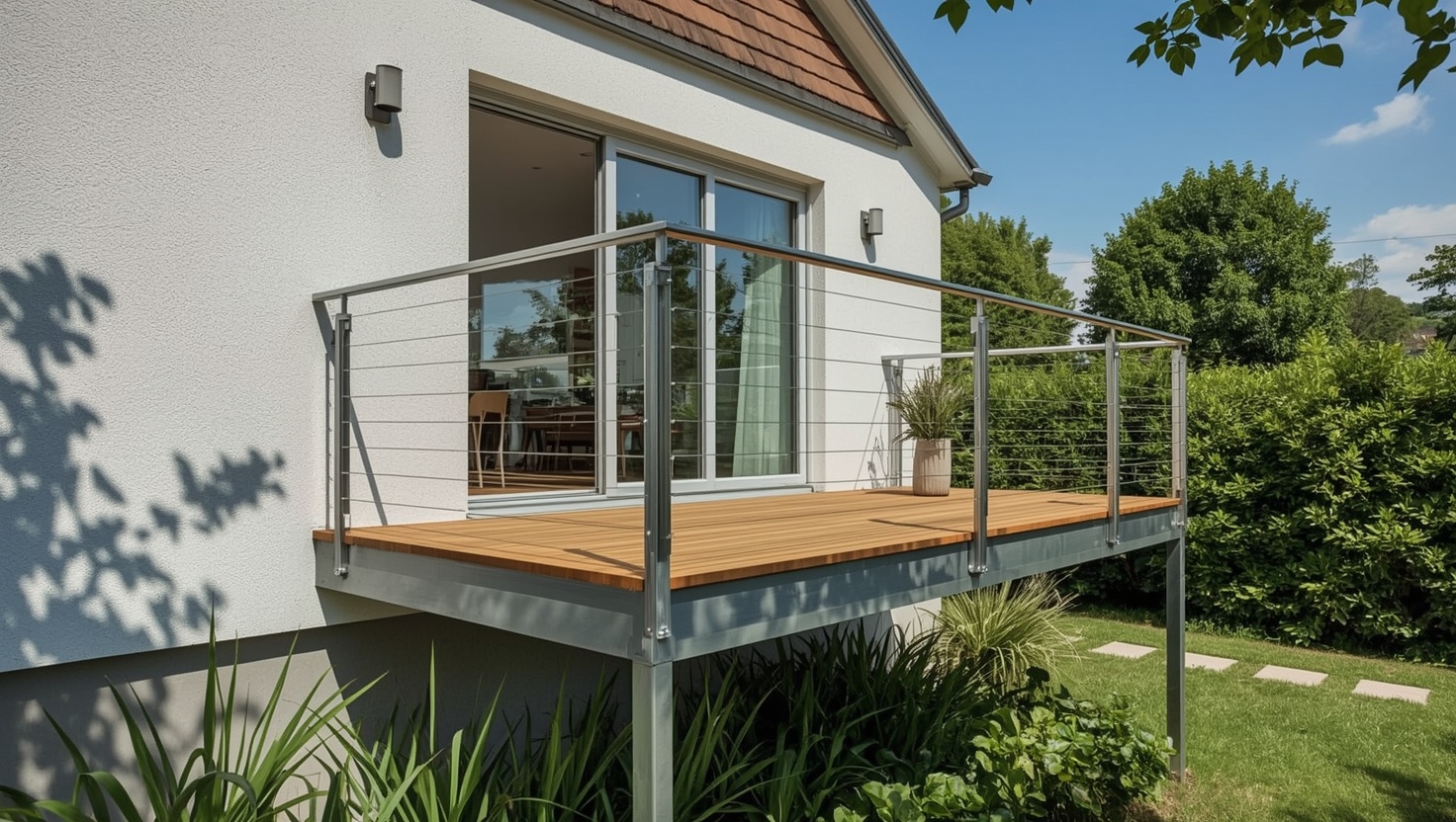 Verzinkte Stahlkonstruktion für den Anbaubalkon